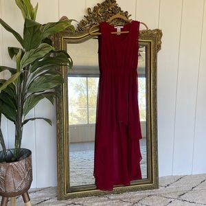Burgundy High Low Dress
